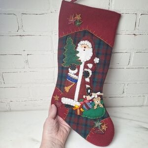Prima Creations Christmas Stocking Santa Bear Tree Applique Thick Felt 20